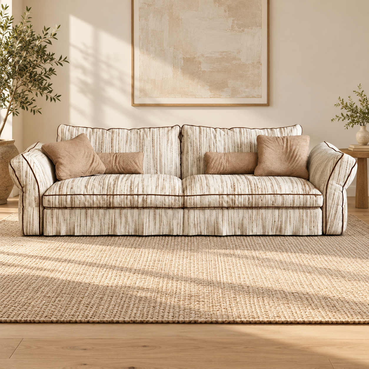 JULX3034 Striped Fabric Sofa