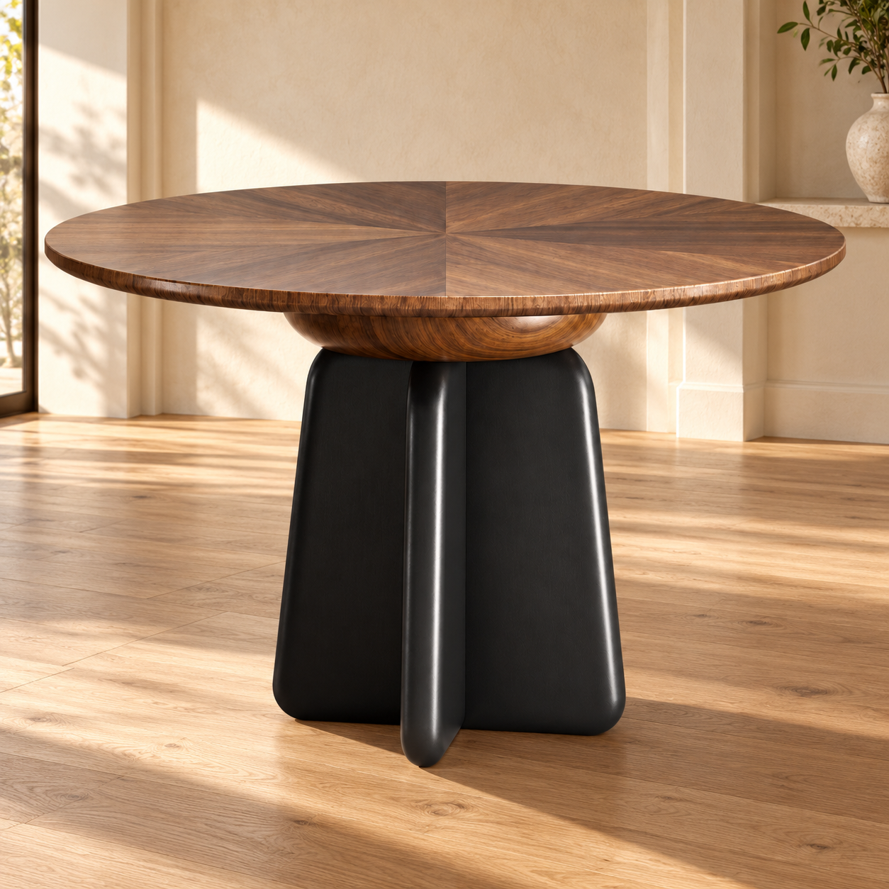 JULQMCZ1112 Walnut Parquet Dining Table