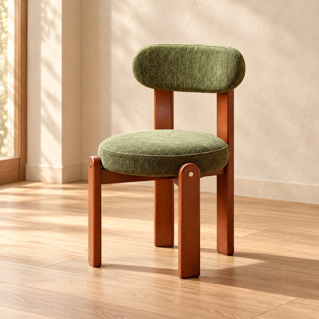 JULQMCZ037 Upholstered Oak Dining Chair