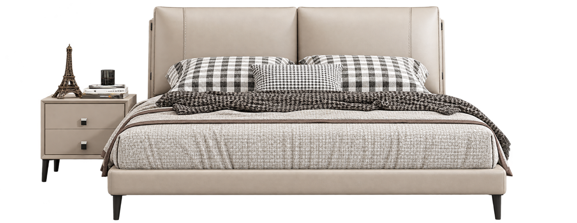 JUXL7930 Split Headboard Leather Bed original product view