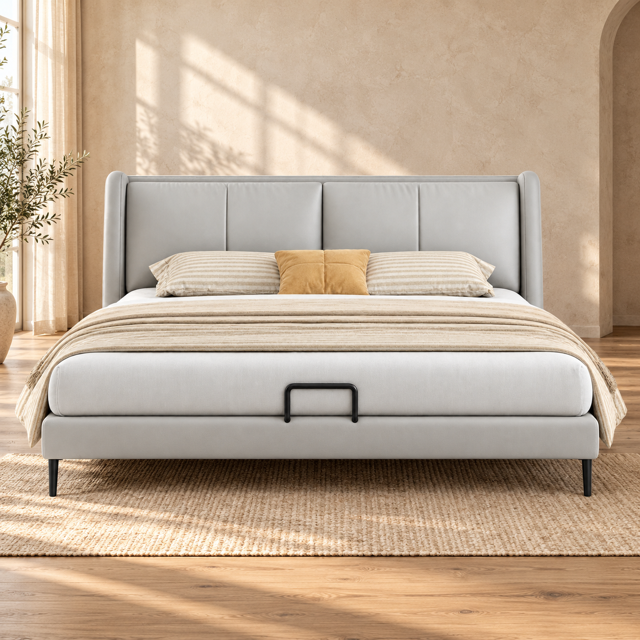 JUXL60 Winged Leather Bed interior styling