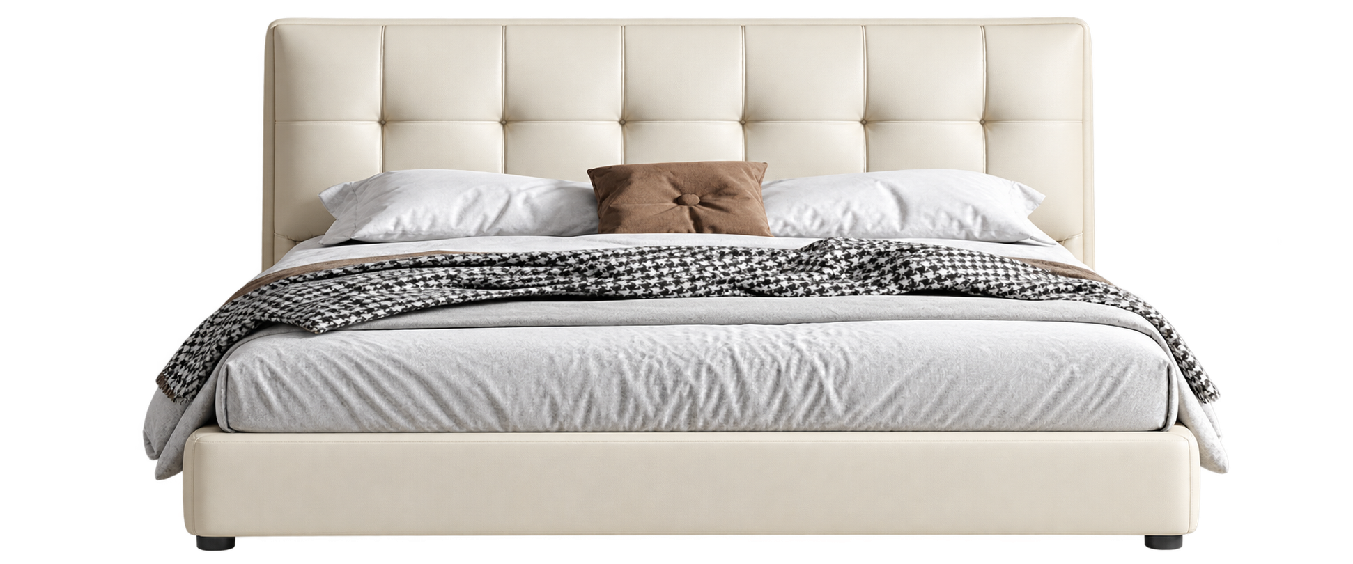 JUXL36 Grid Tufted Leather Bed original product view