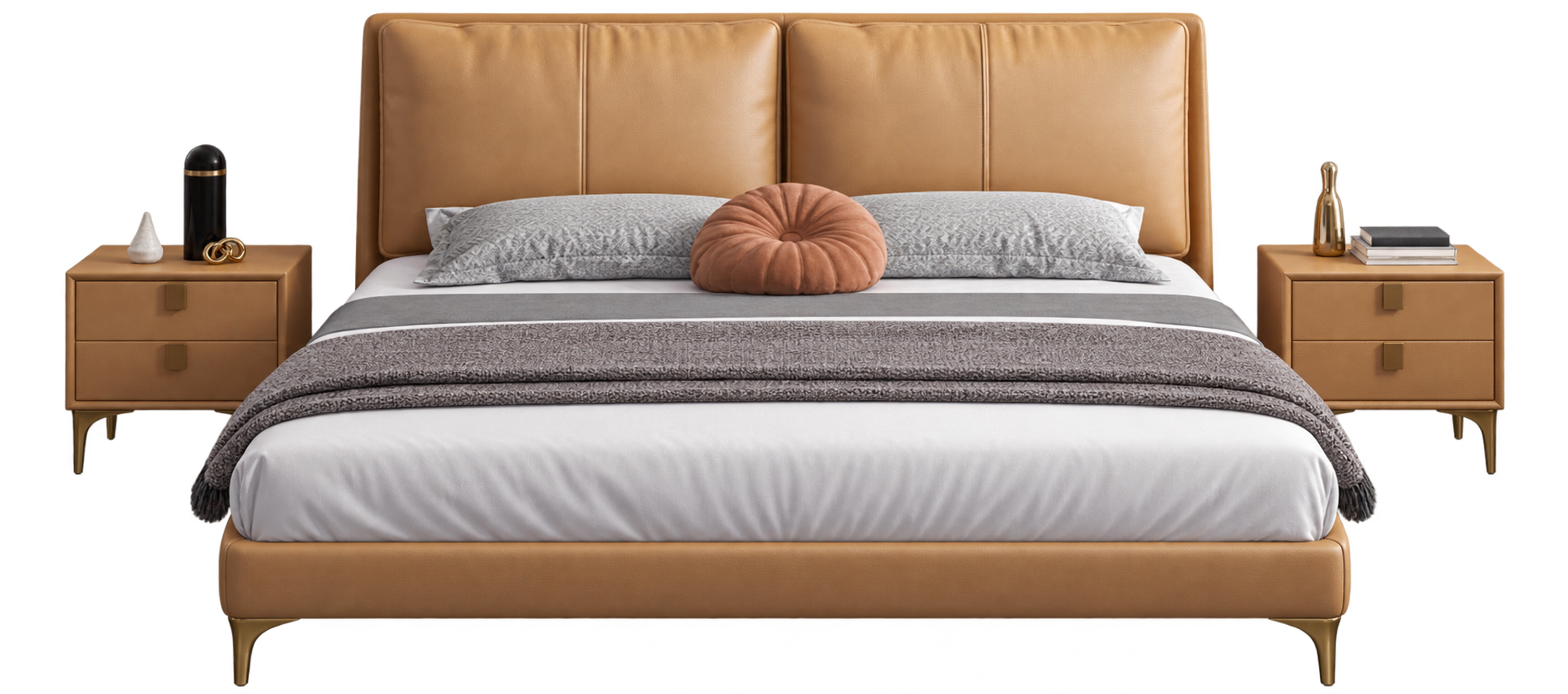 JUXL48 Vertical Panel Leather Bed original product view
