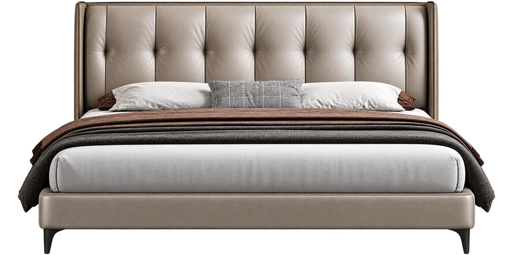 JUXL10905 Bordered Tufted Leather Bed original product view