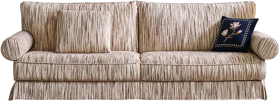 JULX3031 Soft-Stripe Cotton-Linen Sofa product view