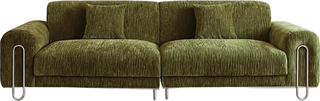 JULX3002 Curved-Arm Chenille Velvet Sofa product view