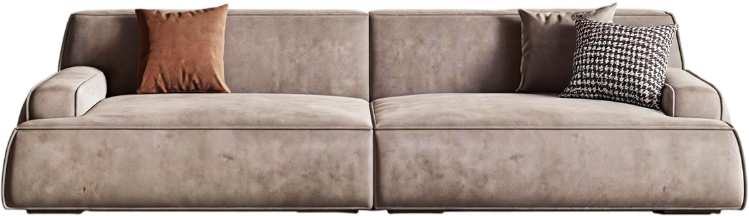 JUXL98 Clean-Line Suede Sofa product view