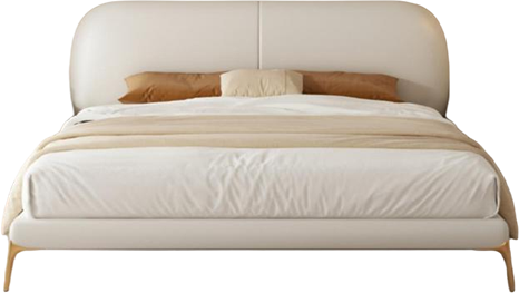 JUXL134 Curved-Headboard Leather Bed product view