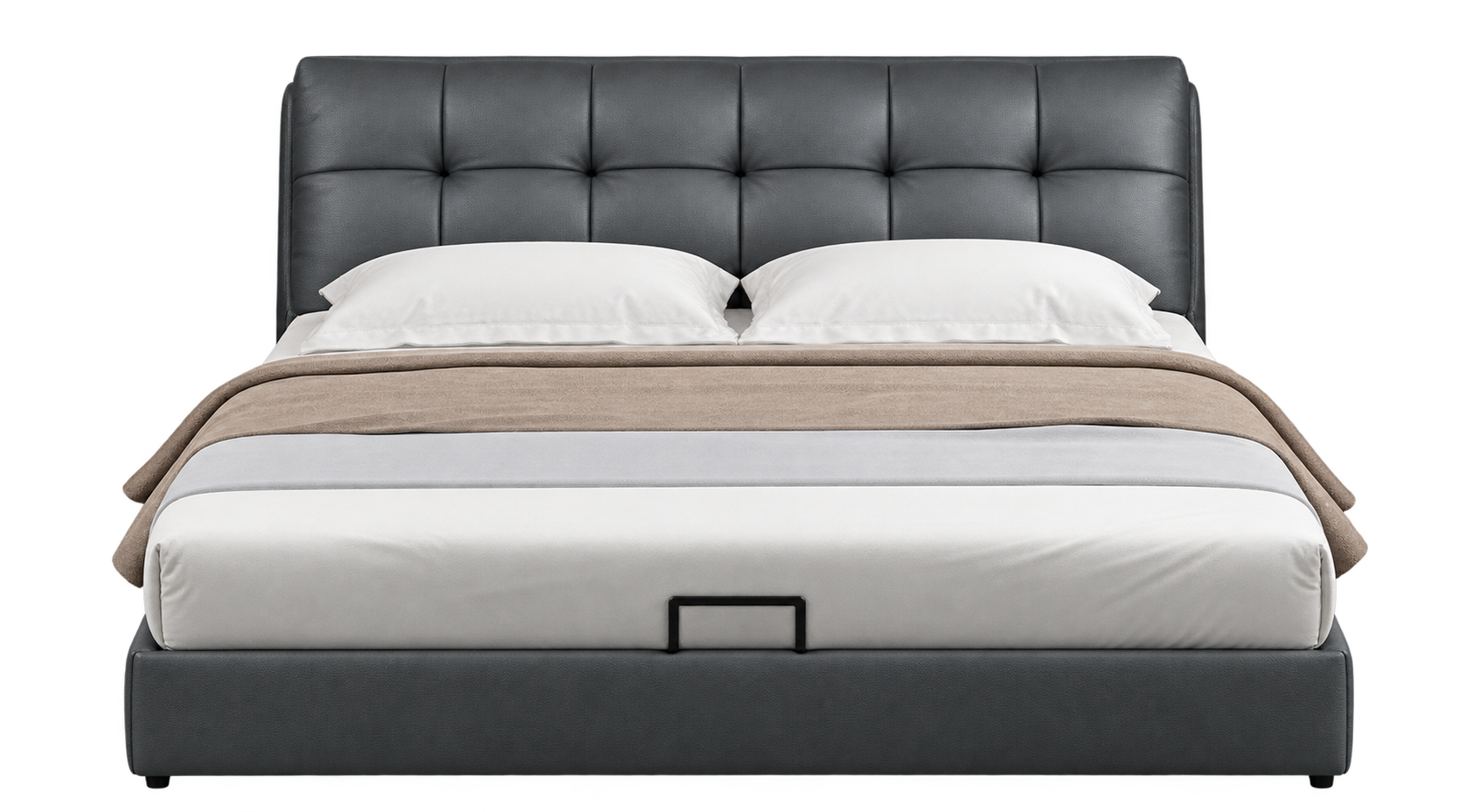 JUXYJ2446 Grid-Panel Leather Bed product view