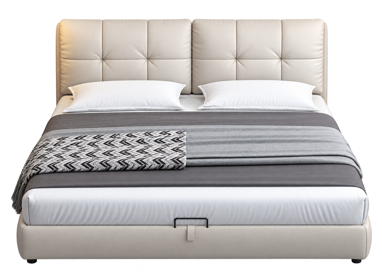 JUXYJ9656 Split-Headboard Leather Bed product view