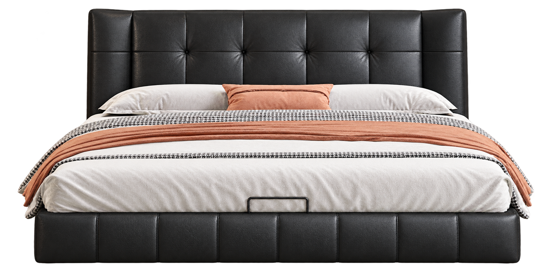 JUJM2059 Square-Tufted Leather Bed product view