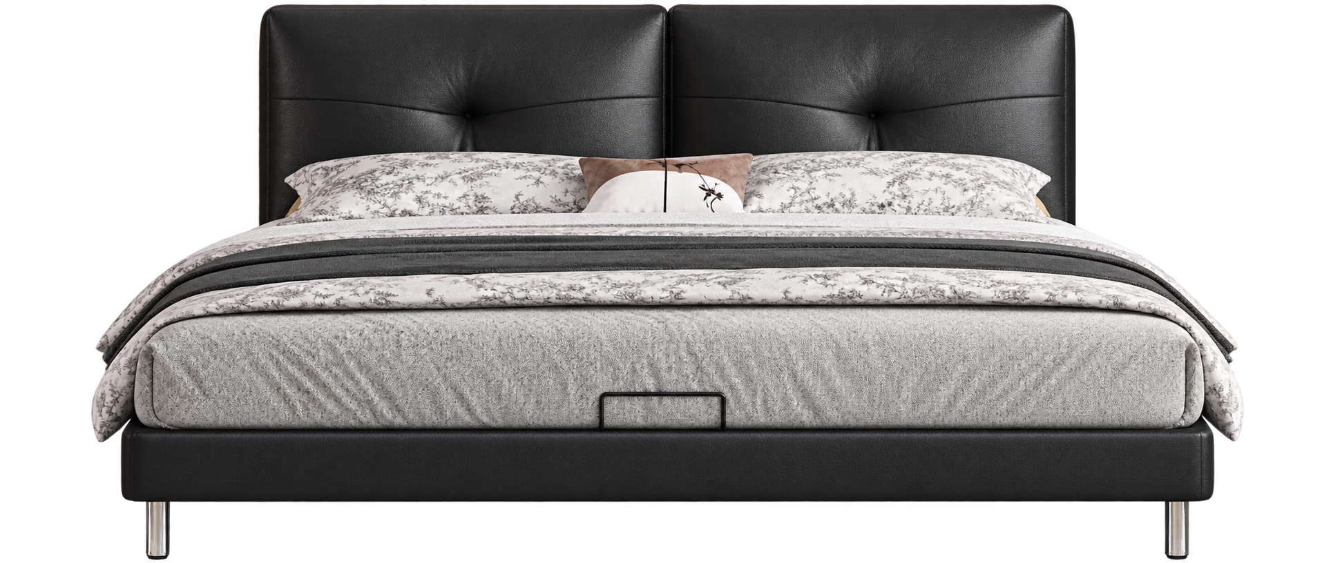 JUJMSM889 Tufted Leather Bed product view